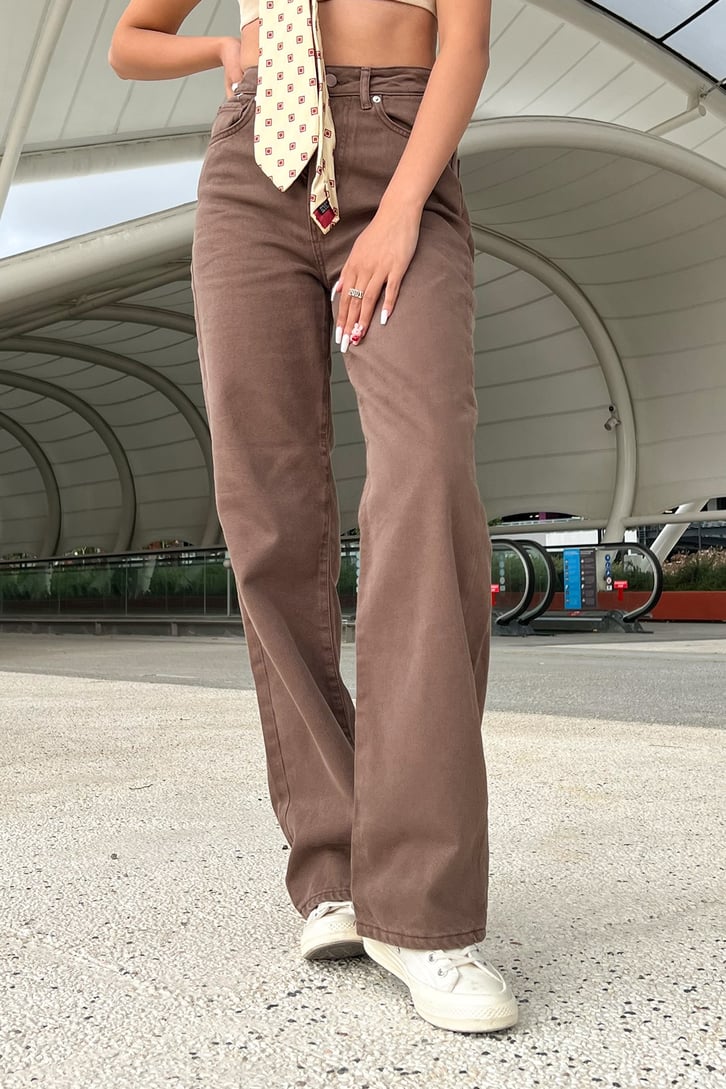 Basic Kahverengi Baggy Jean