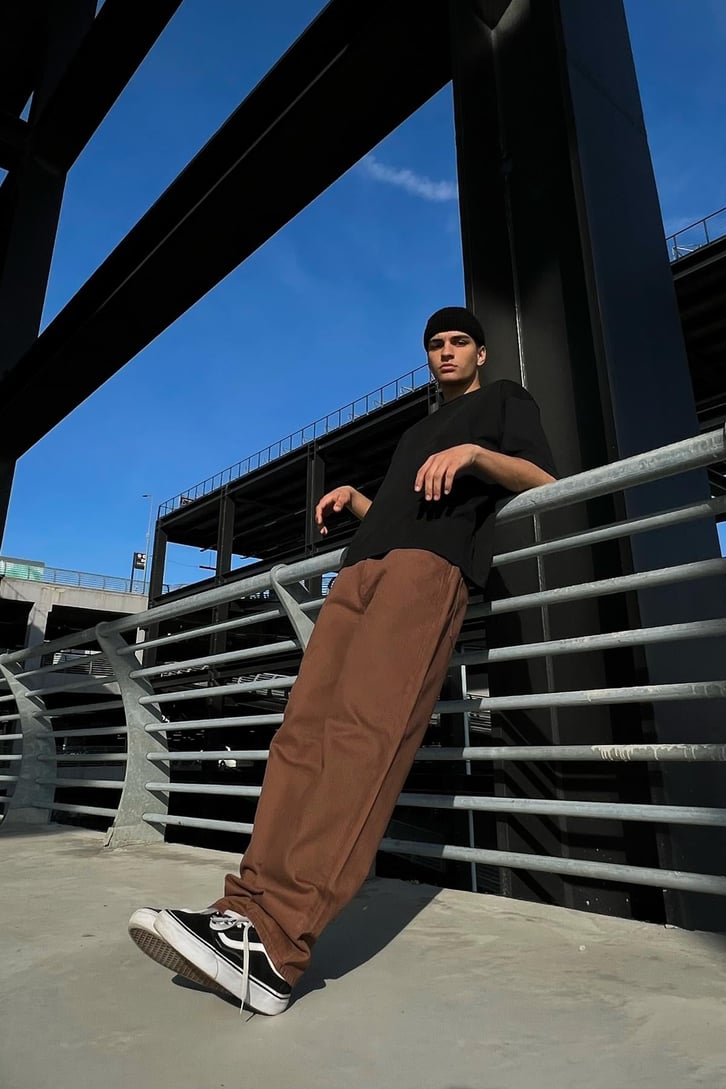 Basic Kahverengi Baggy Jean