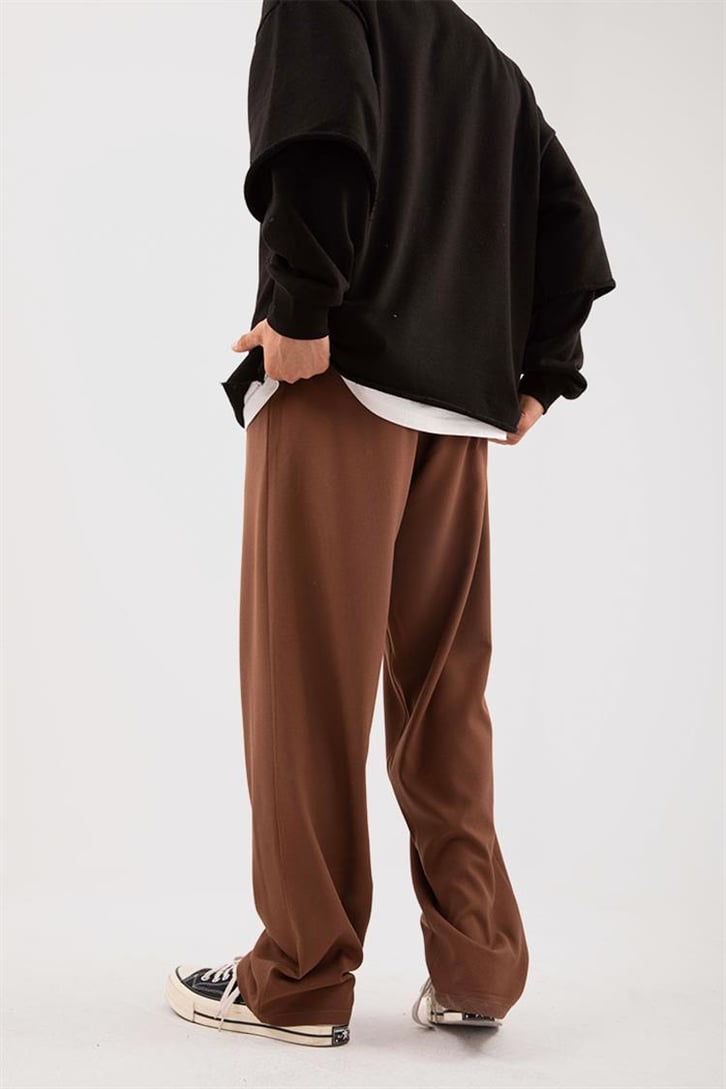 Basic Kahverengi Kumaş Pantolon