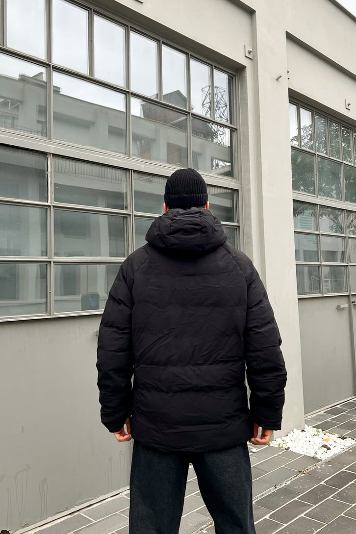 Basic Kapüşonlu Puffer Mont