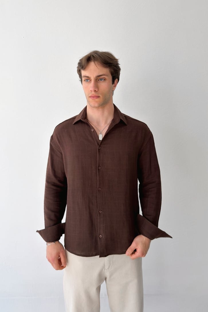 Basic Keten Oversize Gömlek