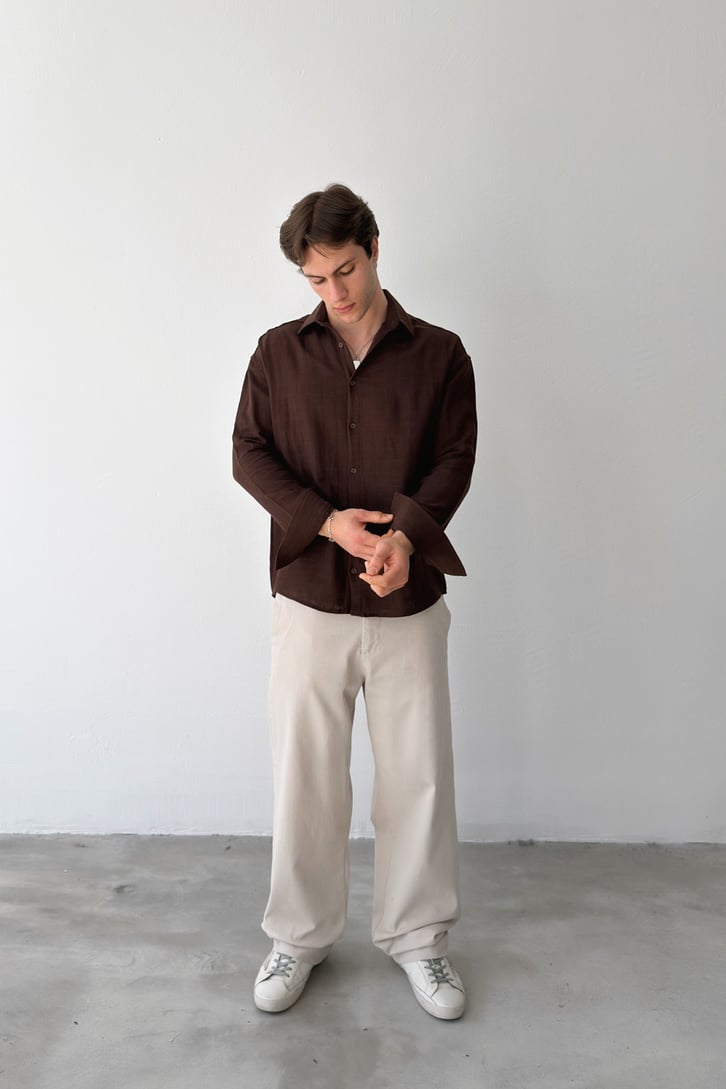 Basic Keten Oversize Gömlek