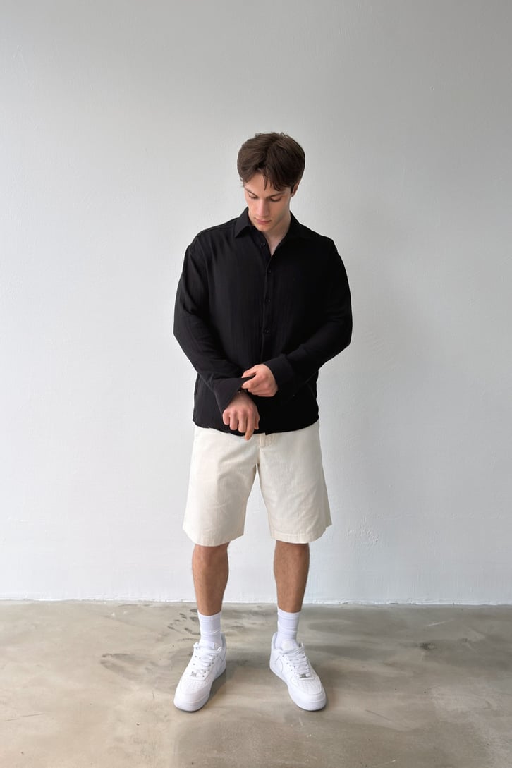 Basic Keten Oversize Gömlek