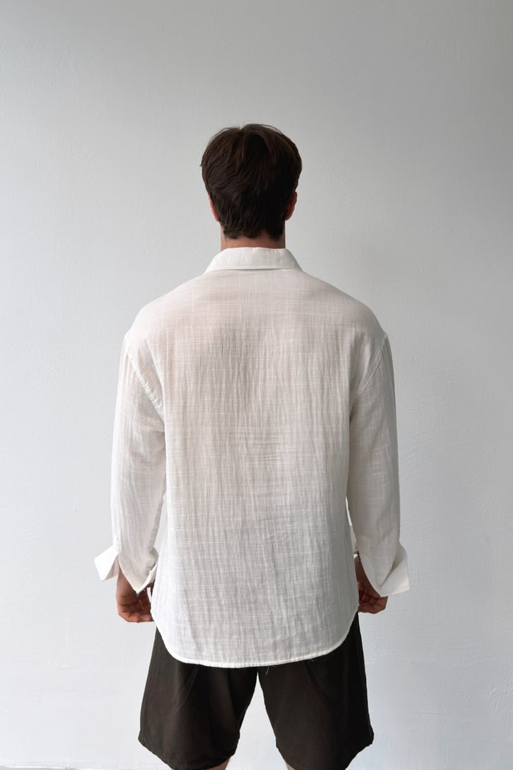 Basic Keten Oversize Gömlek