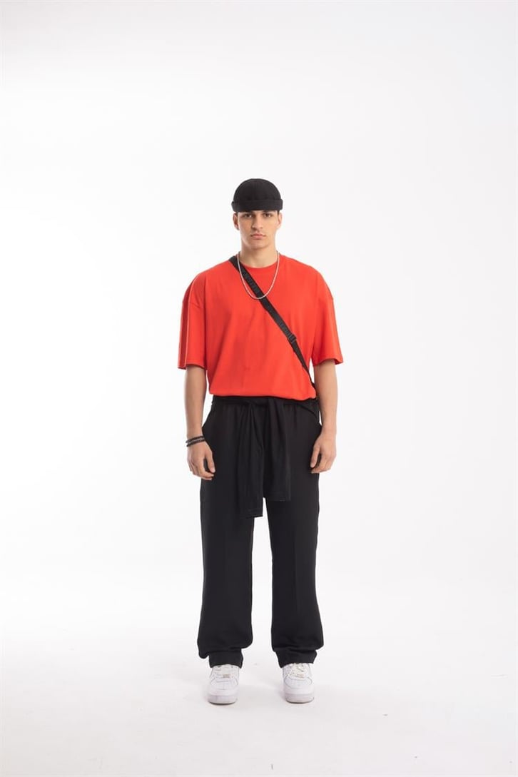 Basic Kırmızı Oversize Tişört