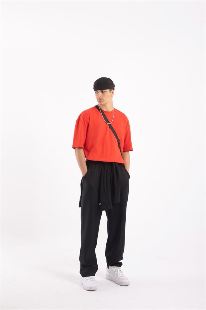 Basic Kırmızı Oversize Tişört