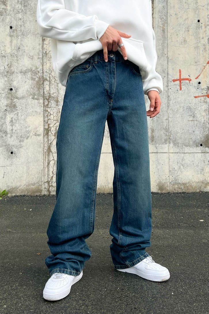 Basic Kot Mavisi Baggy Jean