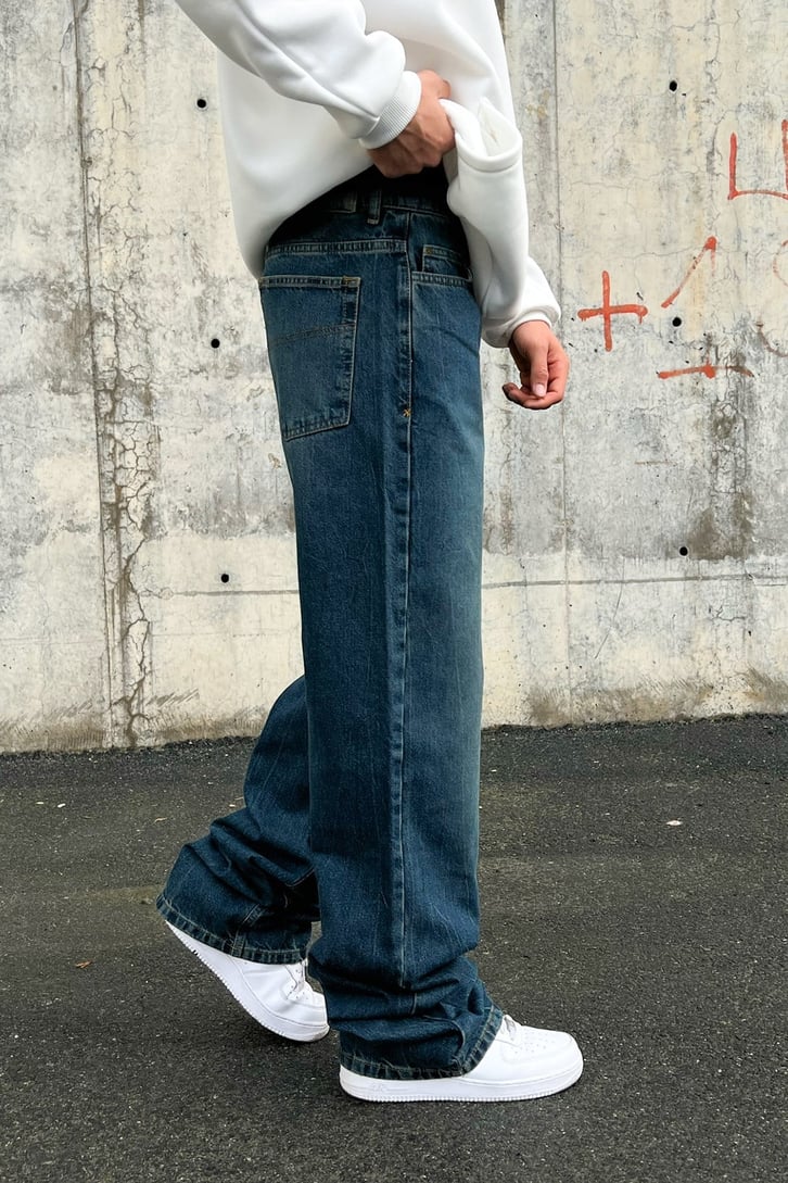 Basic Kot Mavisi Baggy Jean