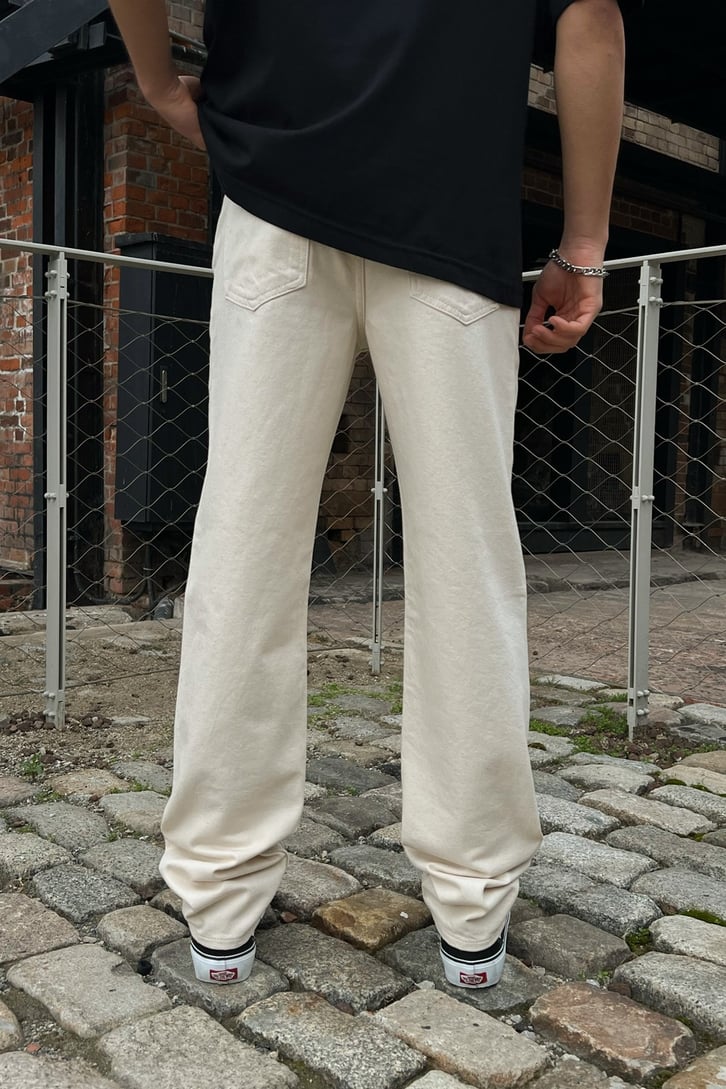 Basic Krem Baggy Jean