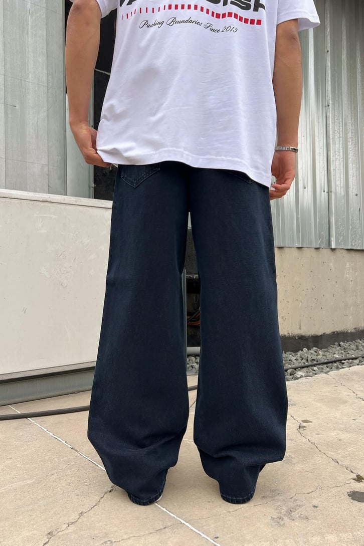 Basic Lacivert Baggy Jean