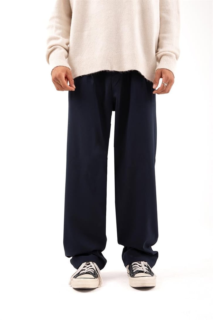 Basic Lacivert Kumaş Pantolon