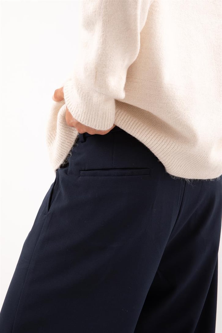 Basic Lacivert Kumaş Pantolon