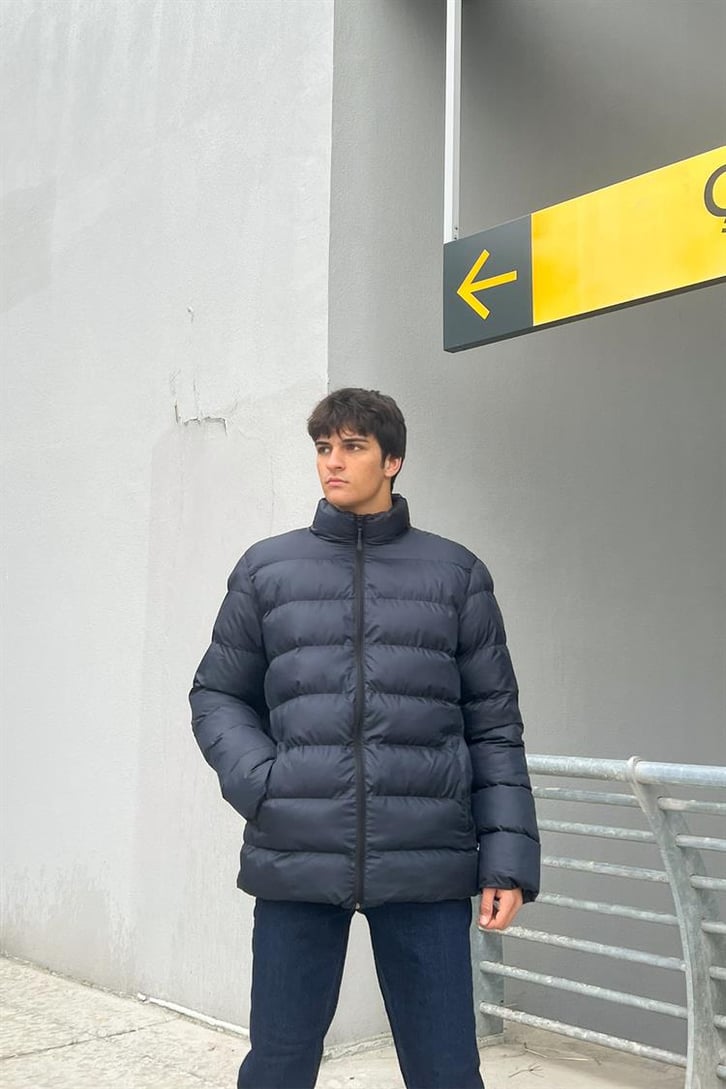 Basic Lacivert Şişme Mont
