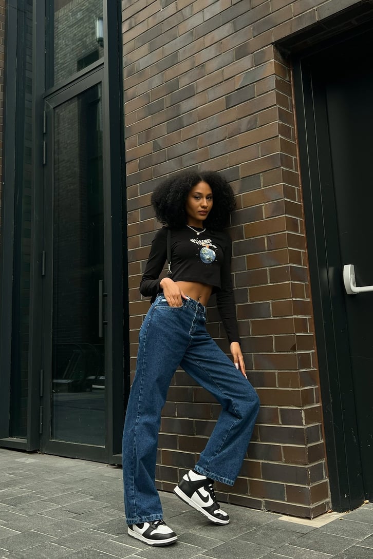 Basic Mavi Baggy Jean