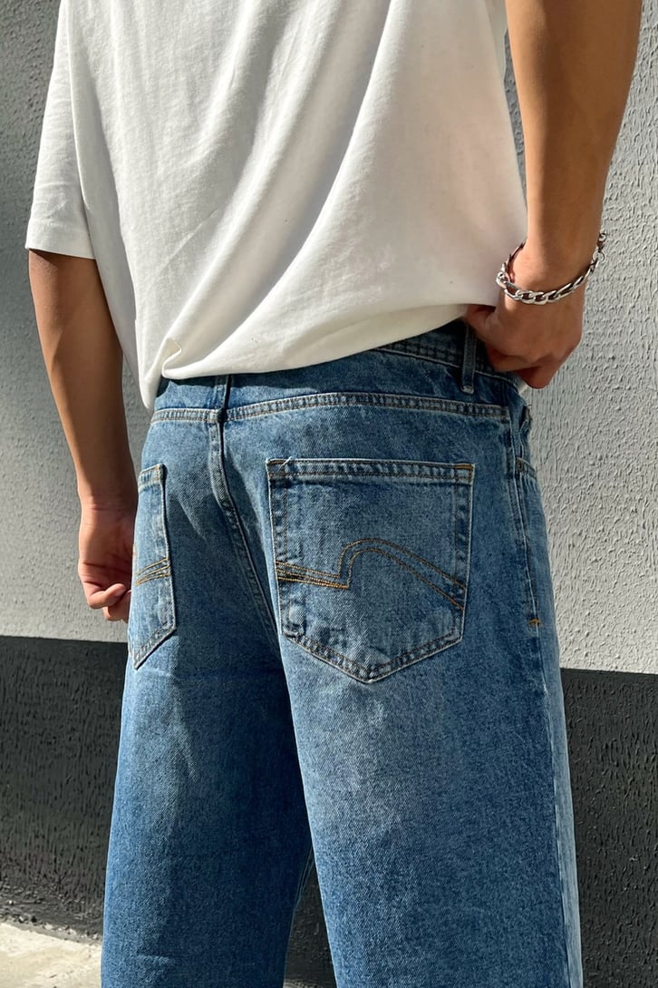 Basic Mavi Baggy Jean