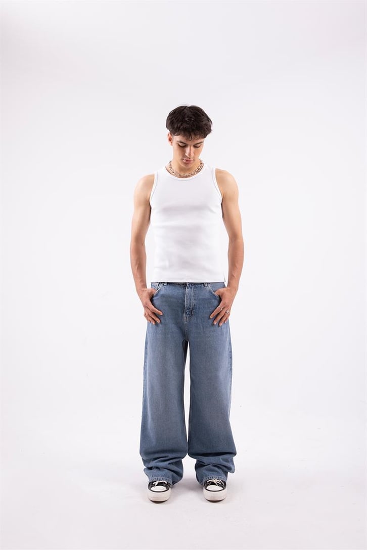 Basic Mavi Baggy Jean