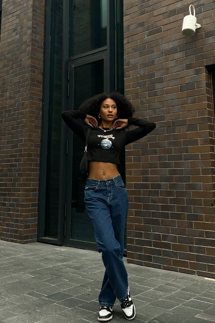 Basic Mavi Baggy Jean