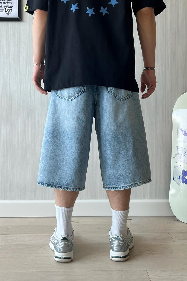 Basic Mavi Baggy Şort