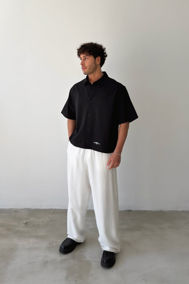 Basic Oversize Crop Gömlek