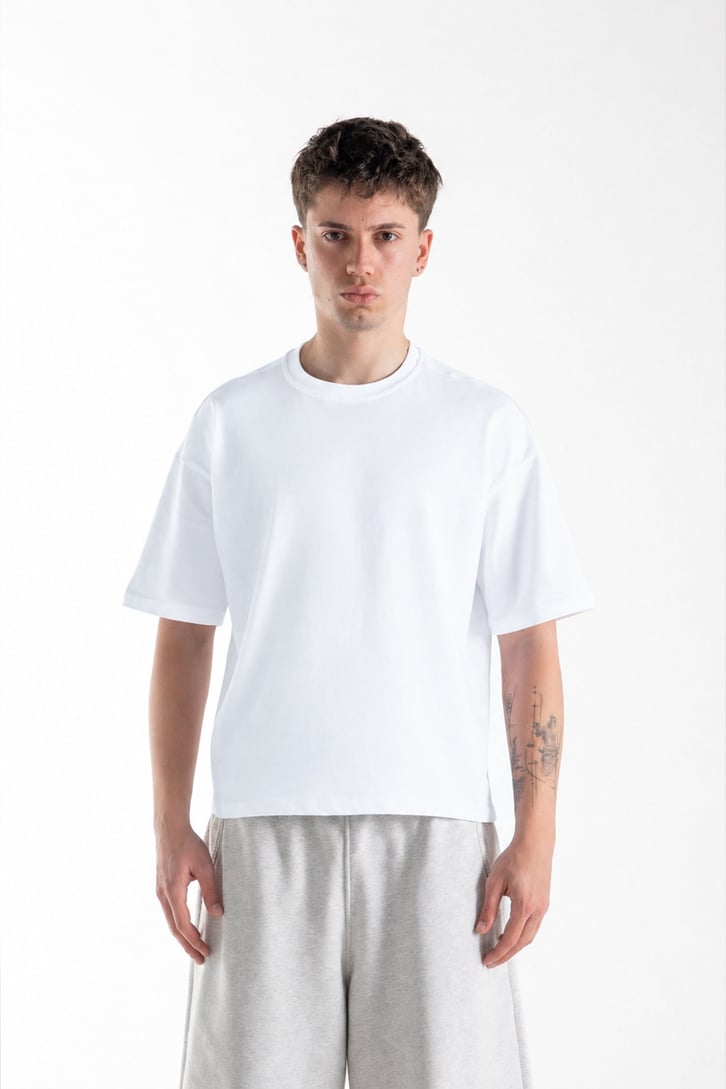 Basic Oversize Fit Beyaz Tişört