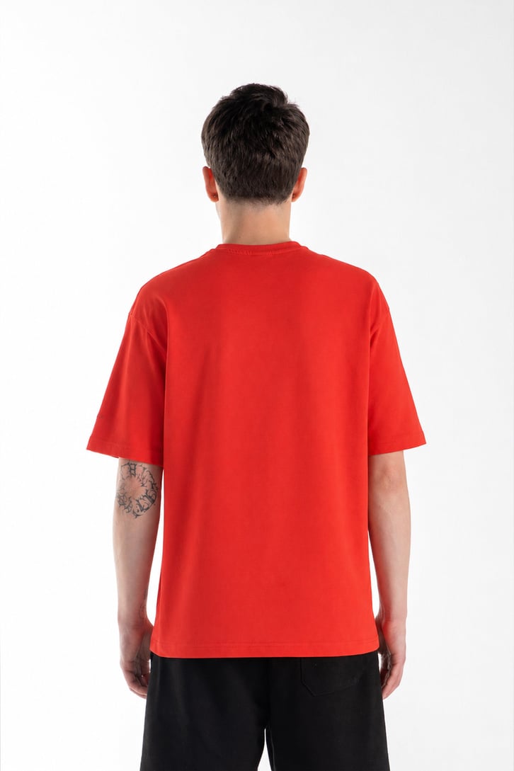 Basic Oversize Fit Kırmızı Tişört
