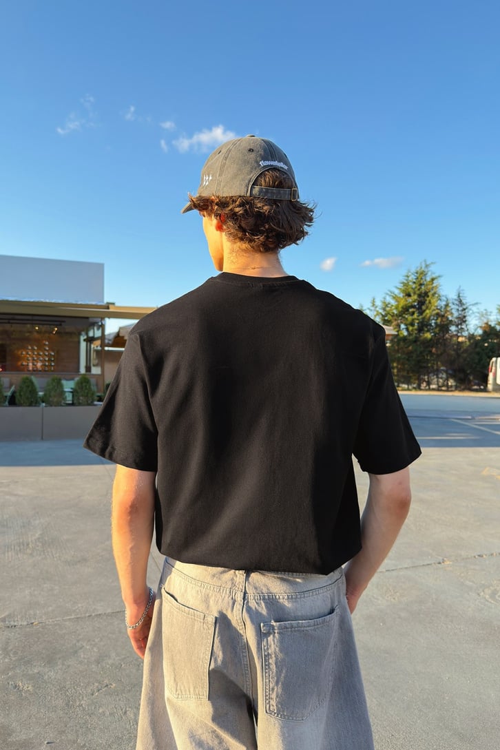 Basic Oversize Fit Siyah Tişört