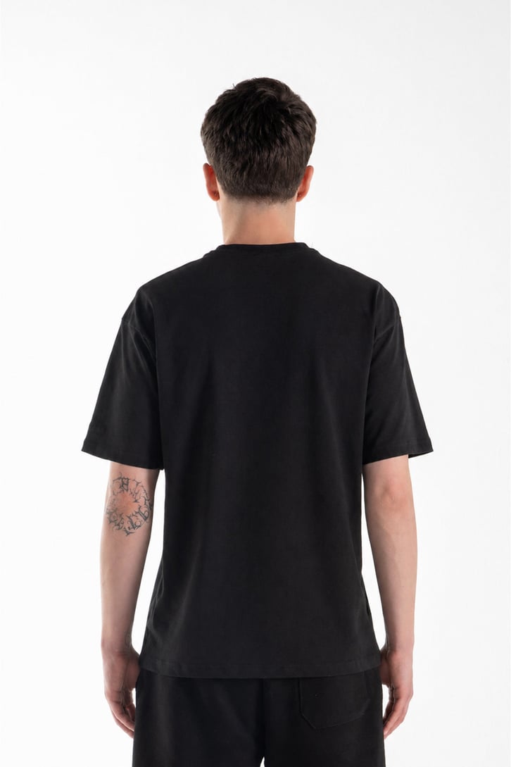 Basic Oversize Fit Siyah Tişört