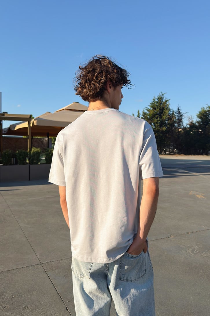 Basic Oversize Fit Taş Rengi Tişört