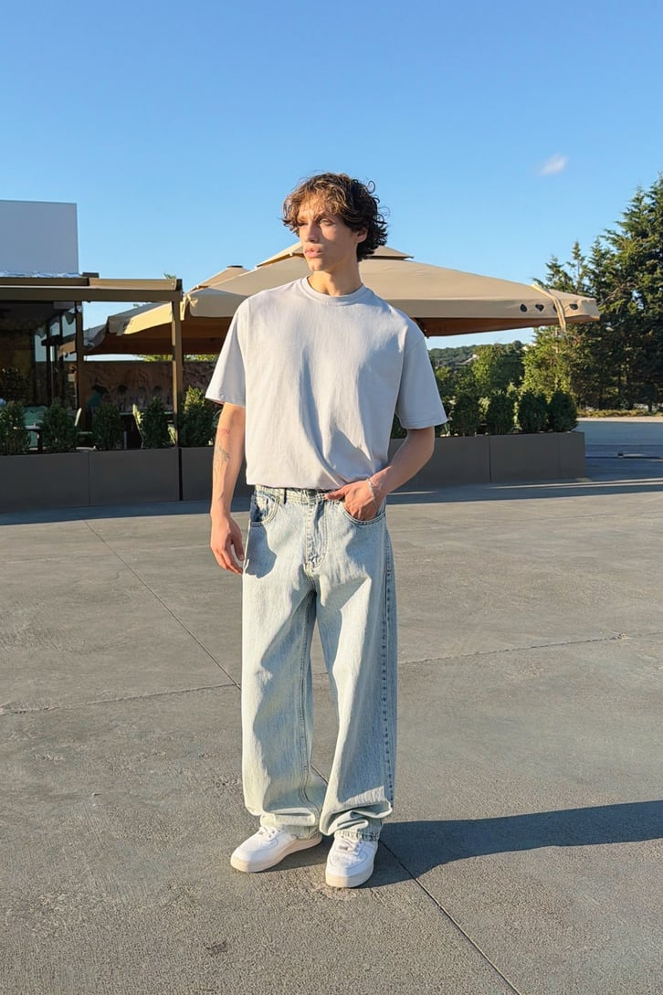 Basic Oversize Fit Taş Rengi Tişört