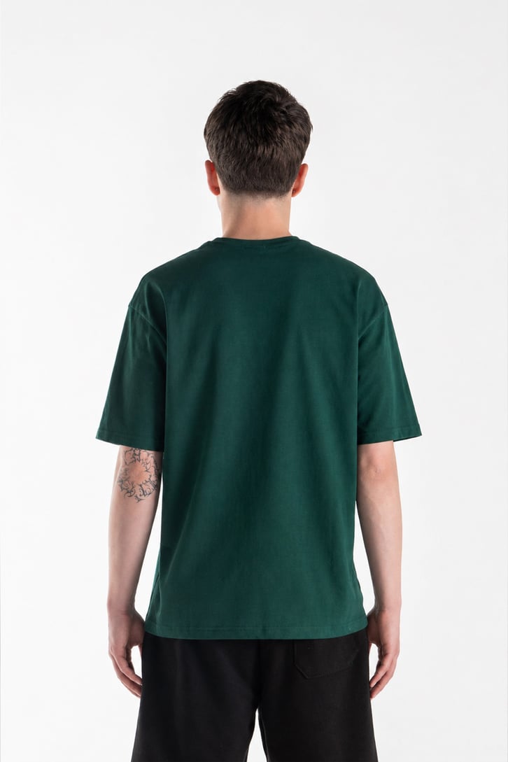 Basic Oversize Fit Yeşil Tişört