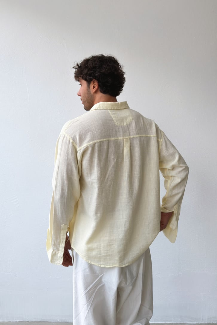 Basic Oversize Keten Gömlek