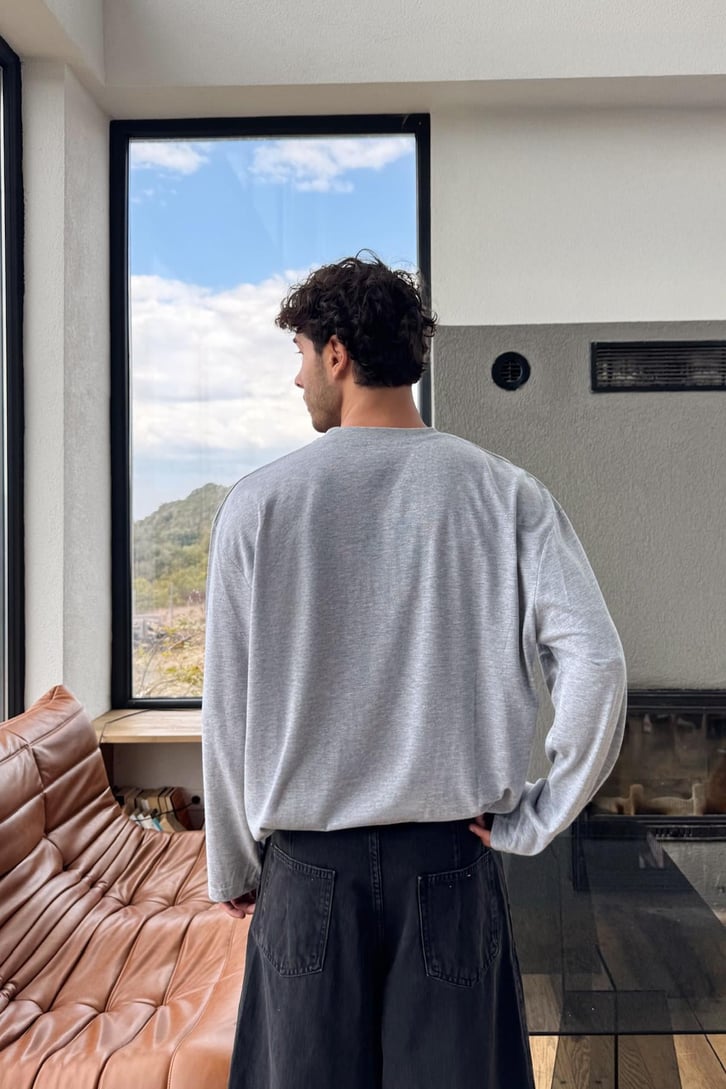 Basic Oversize Uzun Kol Tişört
