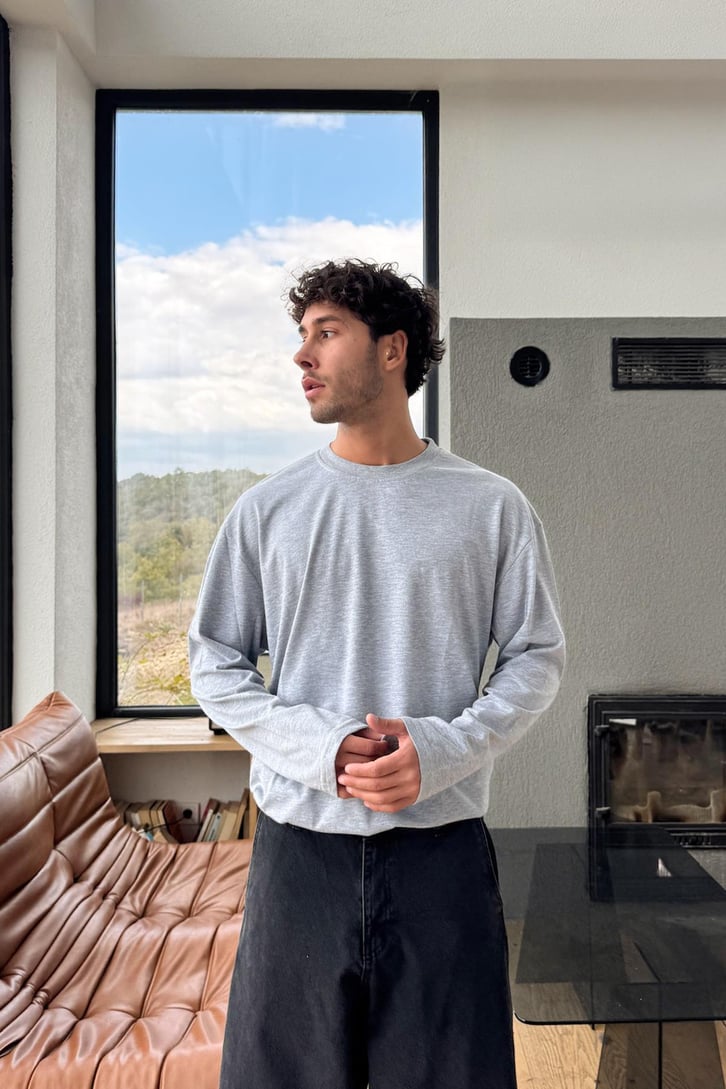 Basic Oversize Uzun Kol Tişört