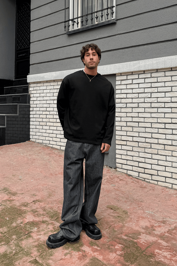 Basic Oversize Uzun Kol Tişört