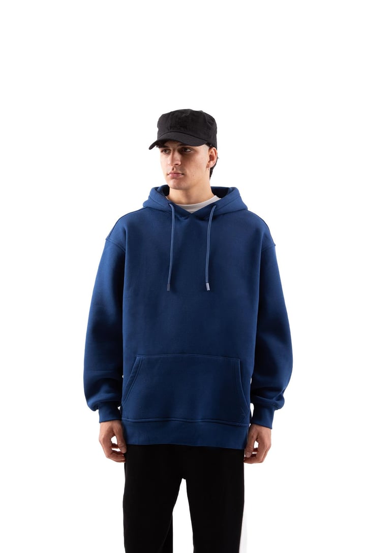 Basic Oversize Yeşil Hoodie