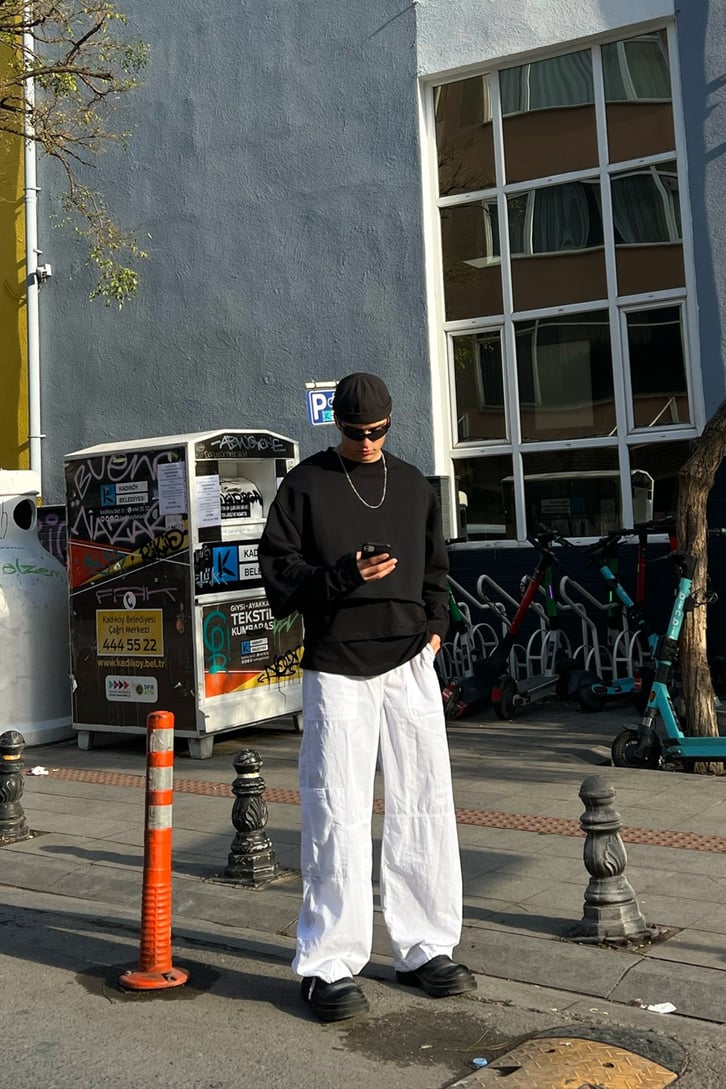 Basic Oversized Siyah Hoodie