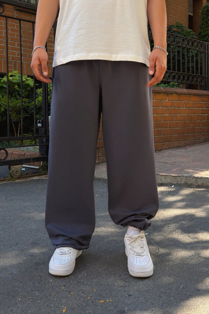 Basic Paça Stoper Antrasit Eşofman Altı