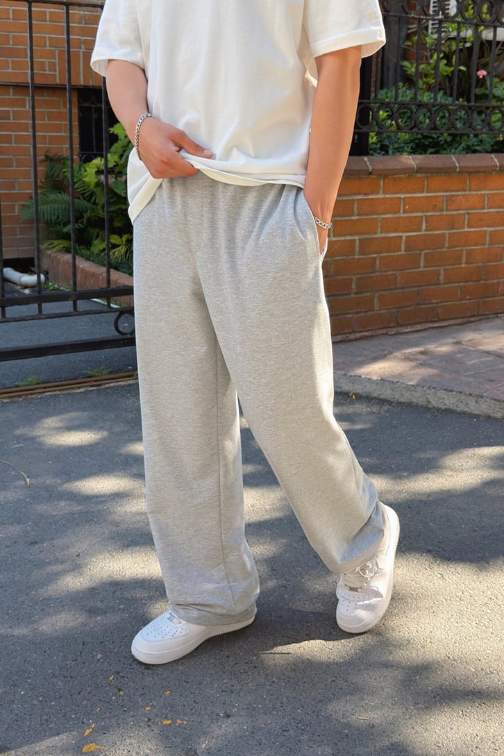 Basic Paça Stoper Gri Melanj Eşofman Altı