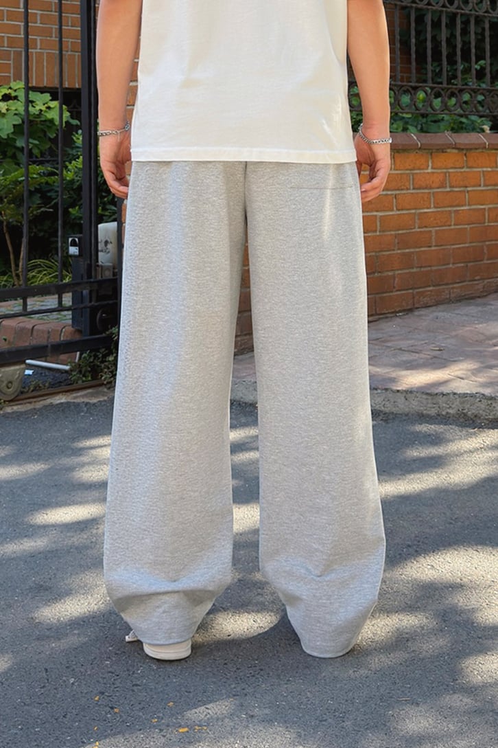 Basic Paça Stoper Gri Melanj Eşofman Altı