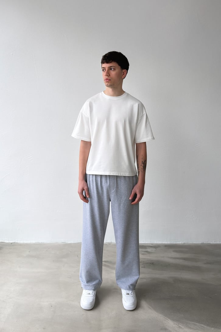 Basic Paça Stoper Gri Melanj Eşofman Altı