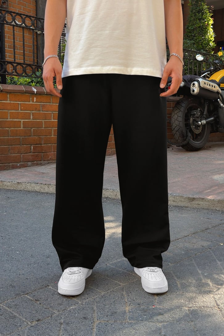 Basic Paça Stoper Siyah Eşofman Altı