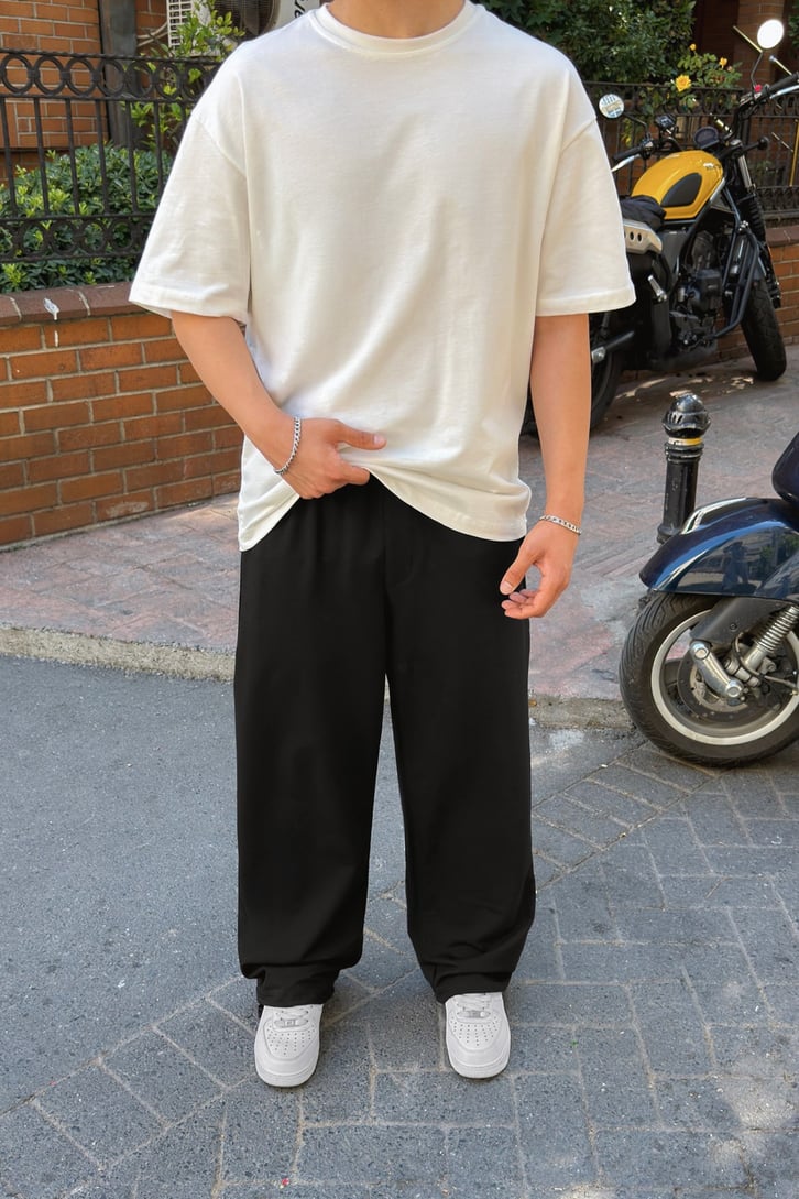 Basic Paça Stoper Siyah Eşofman Altı