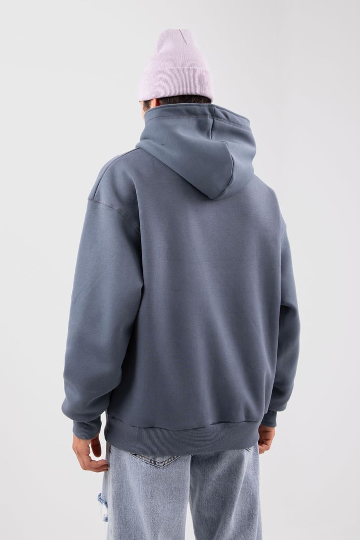 Basic Petrol Yeşili Oversize Hoodie