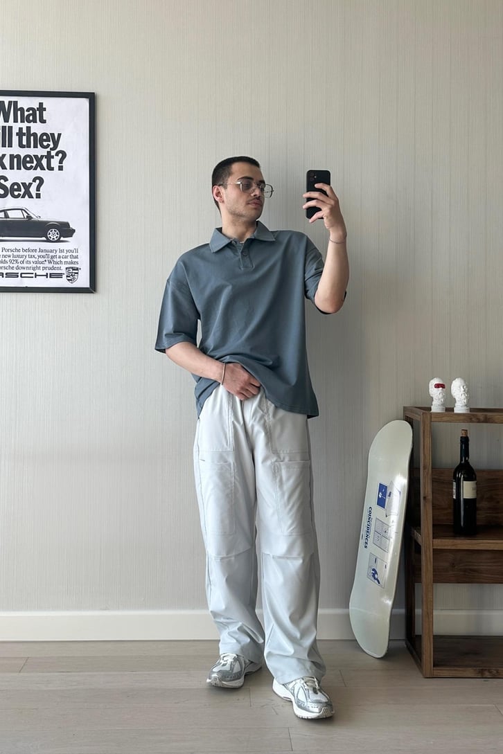 Basic Polo Yaka Oversize Tişört