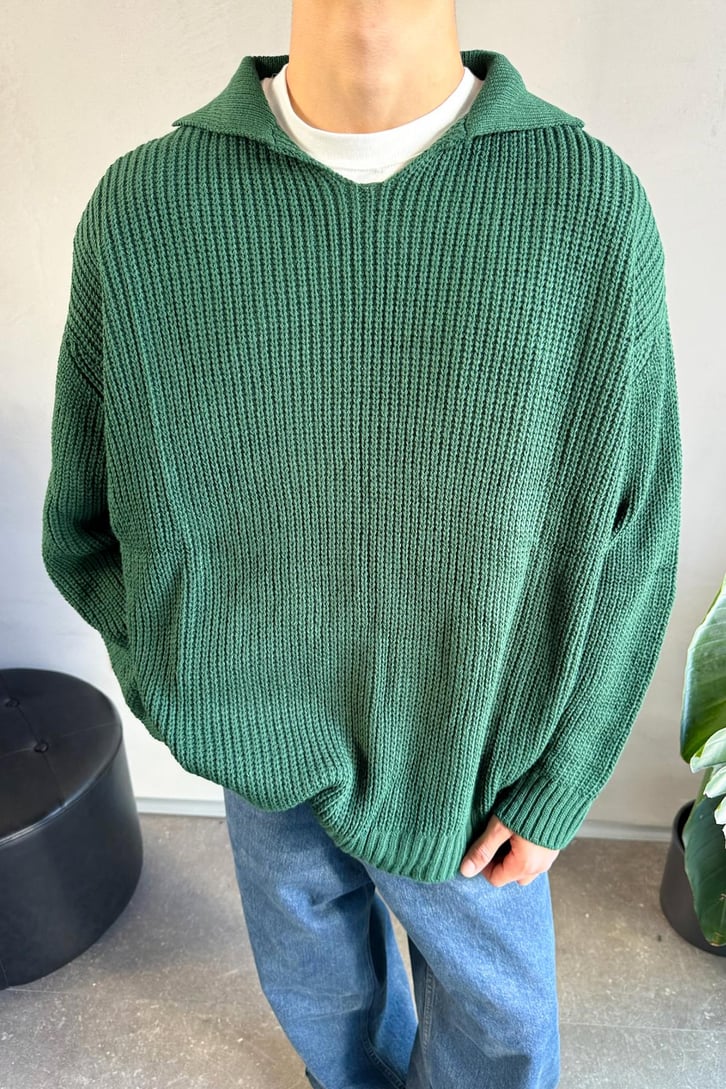 Basic Polo Yaka Triko Kazak