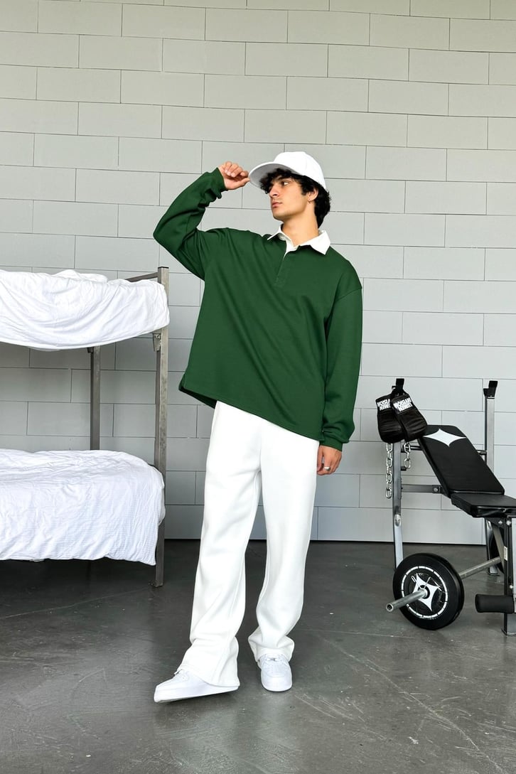 Basic Polo Yaka Uzun Kol Tişört