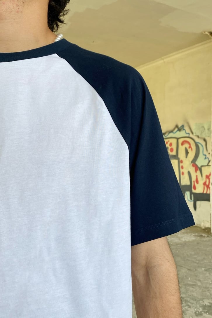 Basic Reglan Kol Beyaz Oversize Tshirt