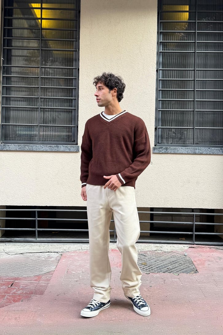 Basic Regular Bej Gabardin Pantolon
