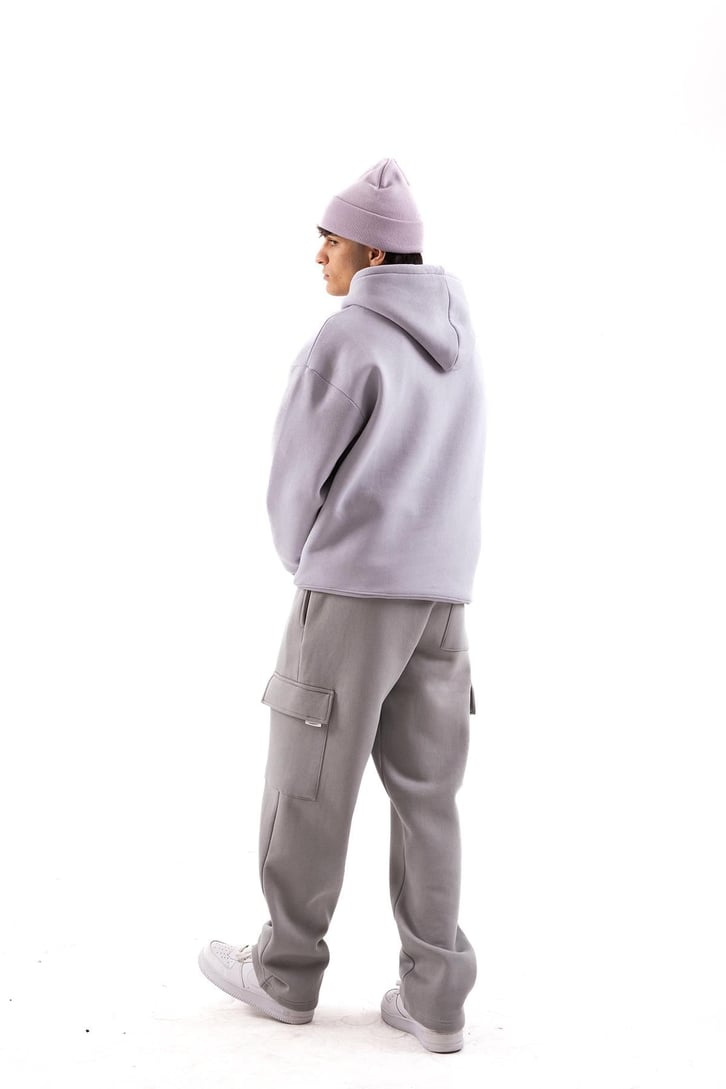 Basic Relax Buz Gri Fit Hoodie