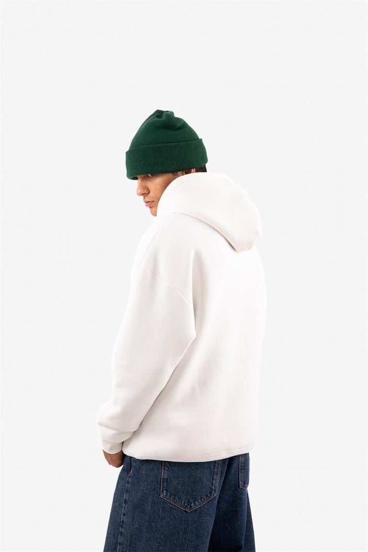 Basic Relax Fit Beyaz Hoodie